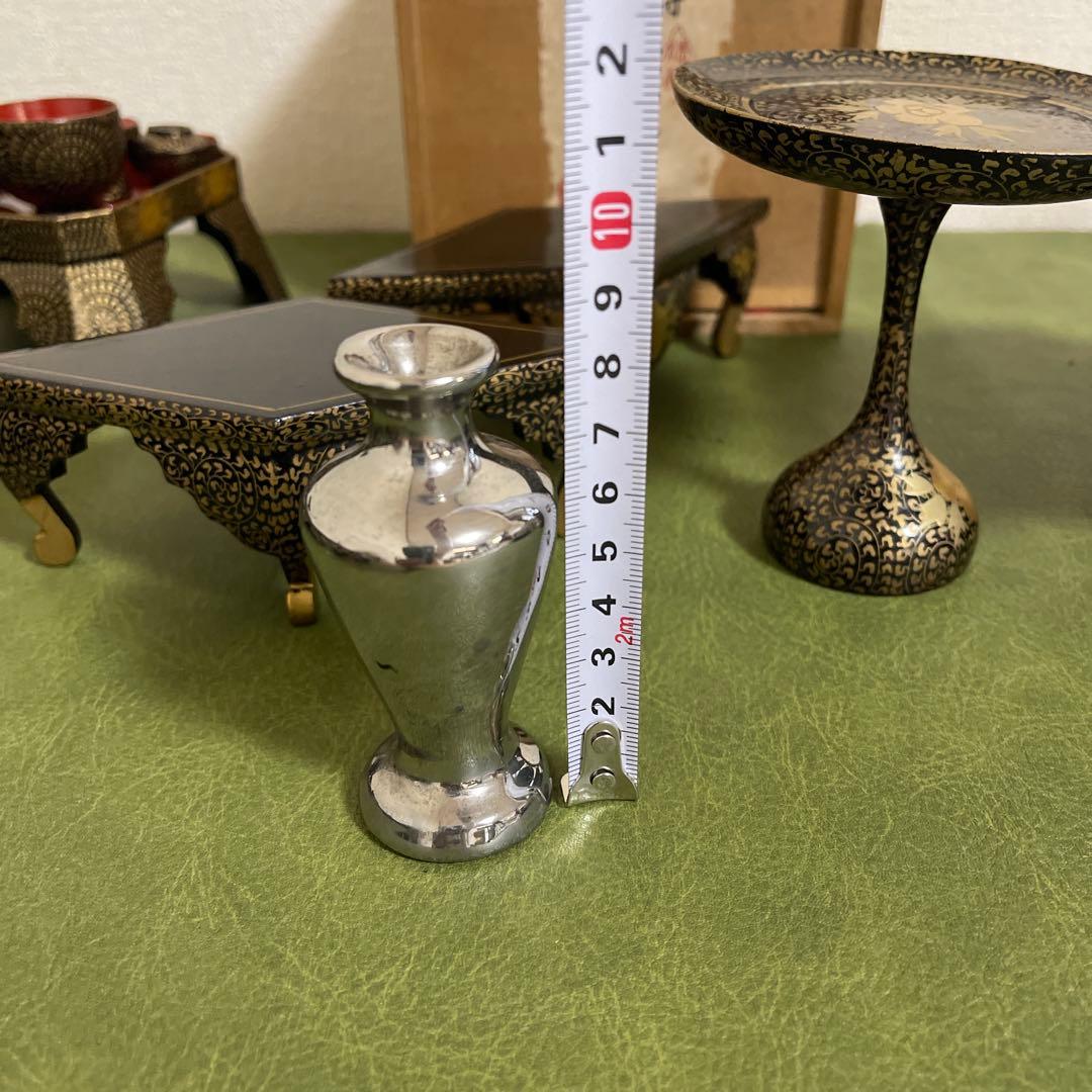 お雛様　お道具　懸盤膳揃　漆塗　木製　蒔絵　ヴィンテージ品