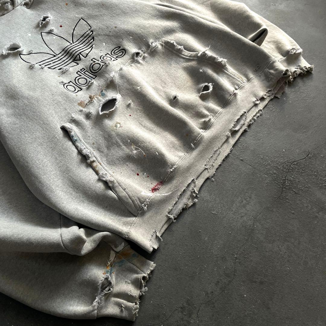 80's adidas万国旗タグ”ロゴ“USA製”肉厚“hoodie sweat