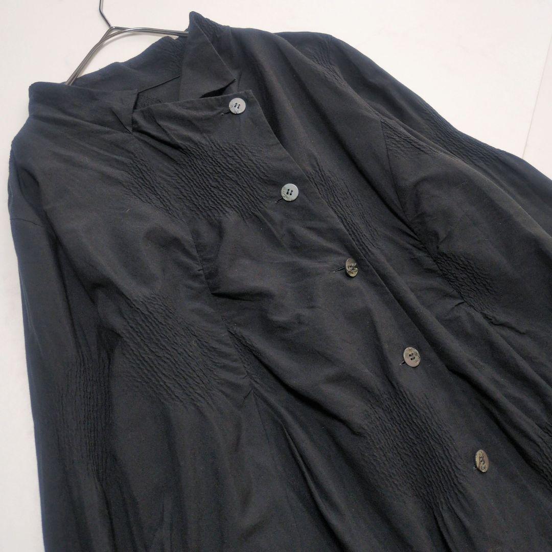 美品✨慈雨 変形ロングシャツワンピース 2WAY 羽織り 黒 センソユニコ