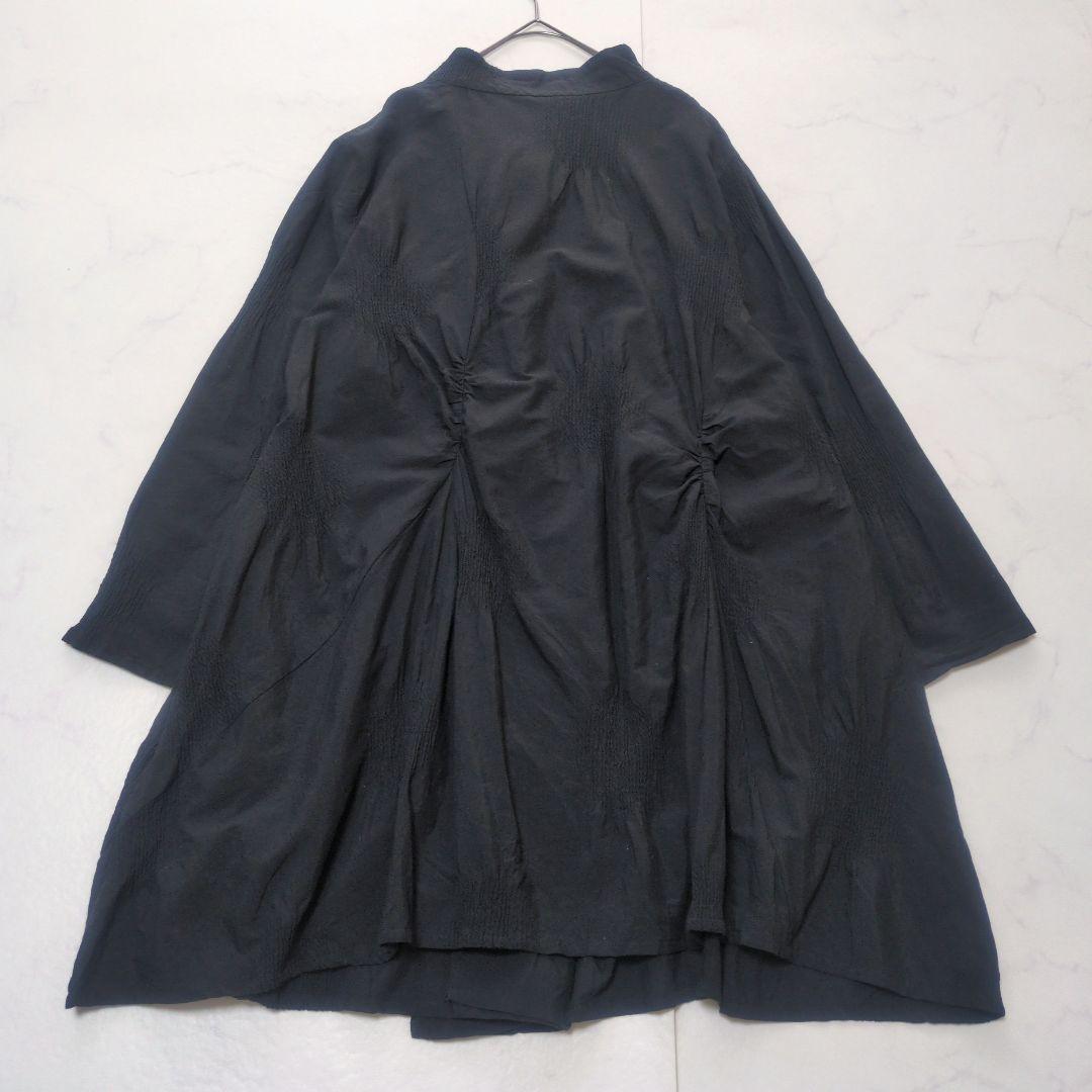 美品✨慈雨 変形ロングシャツワンピース 2WAY 羽織り 黒 センソユニコ