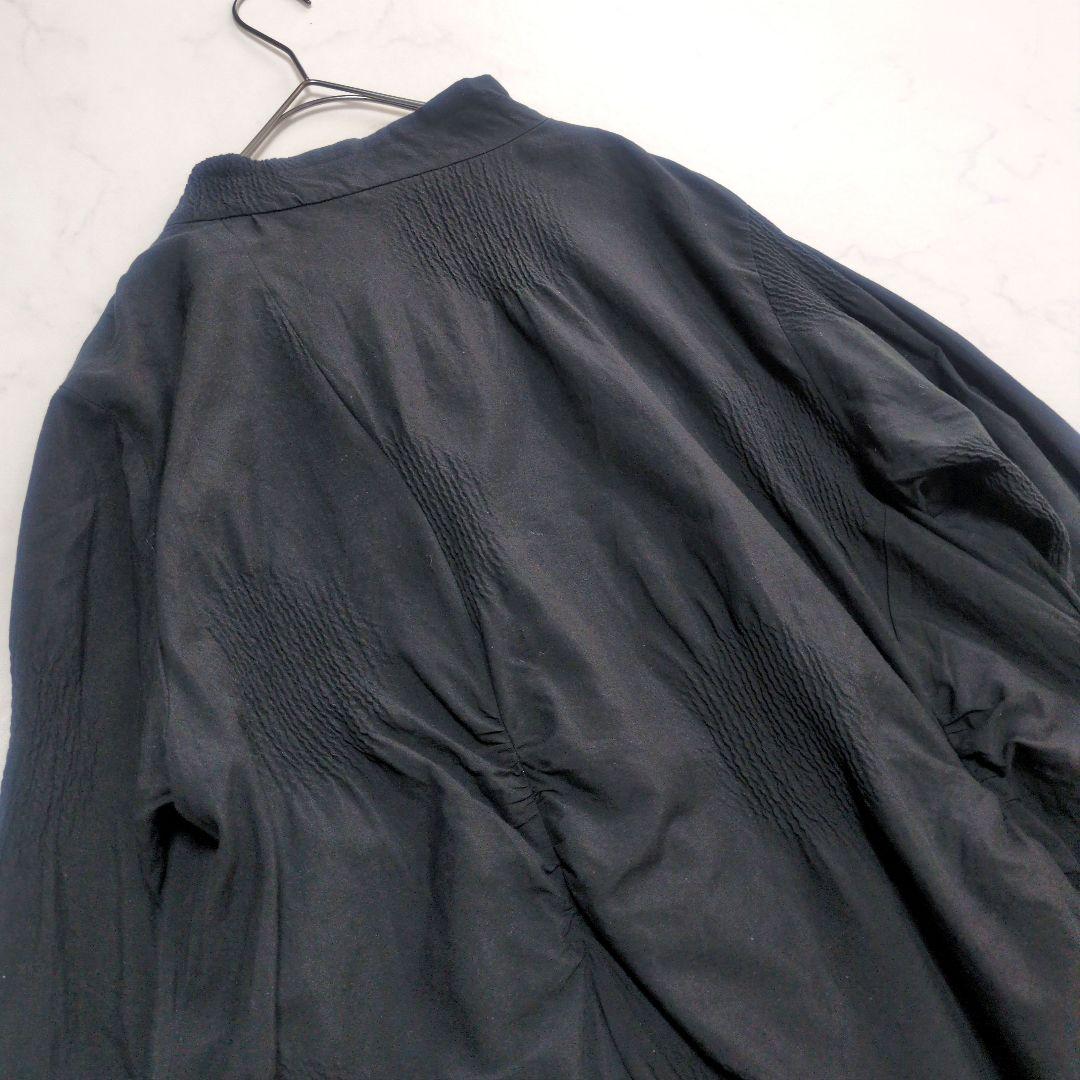 美品✨慈雨 変形ロングシャツワンピース 2WAY 羽織り 黒 センソユニコ