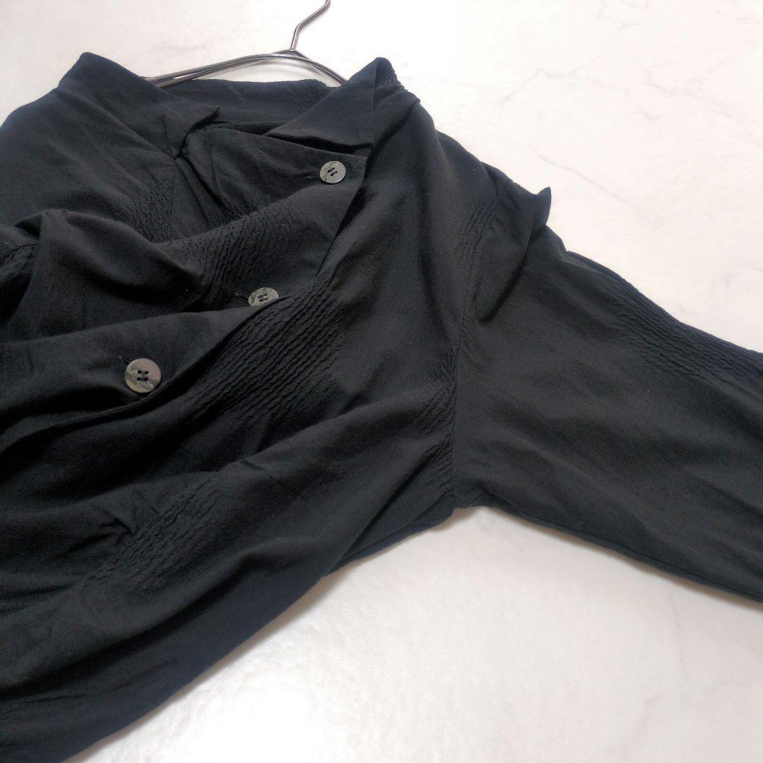 美品✨慈雨 変形ロングシャツワンピース 2WAY 羽織り 黒 センソユニコ