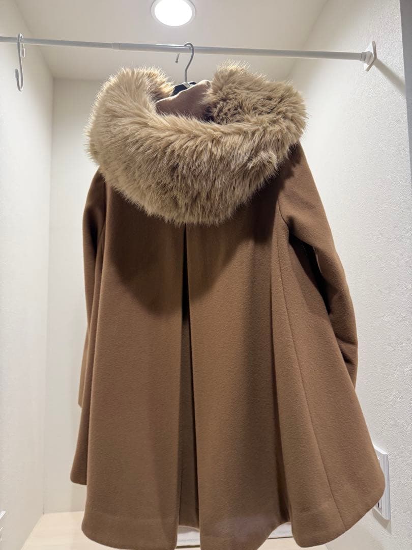 JENNE ファー付きキャメルコート Sサイズ 防寒◎ 早い者勝ち