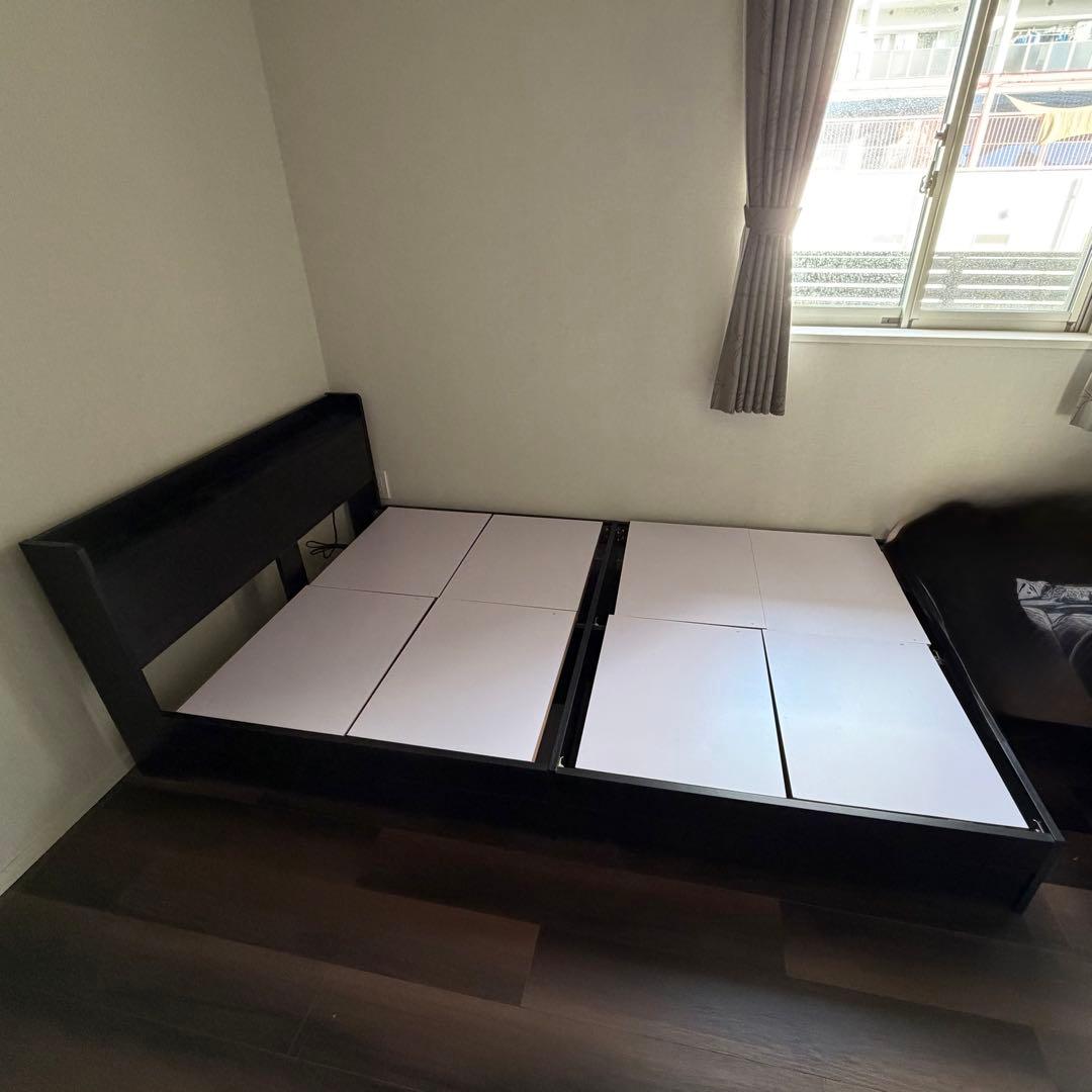 【引取り限定】セミダブルベッドフレーム/ブラウン（解体済）