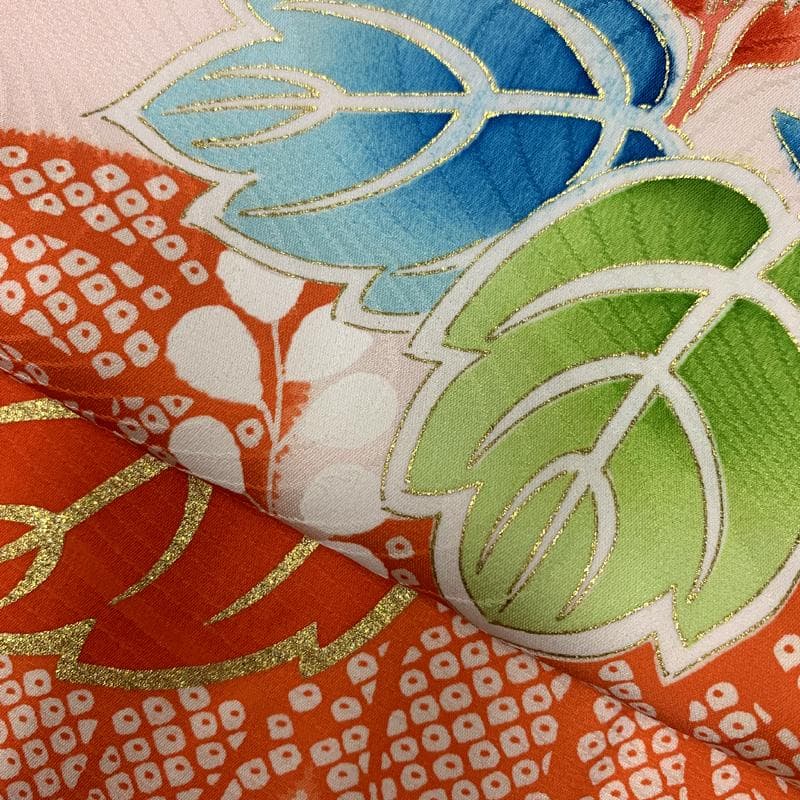 509ag21□七五三 七歳 女児 着物&袋帯&長襦袢 金彩 桐□状態良好