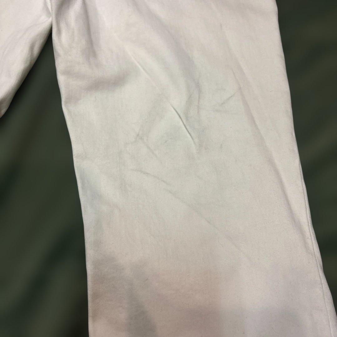 【EARL/Y2K】クロス×ウイング大判刺繍 ホワイトデニム フレア 00s