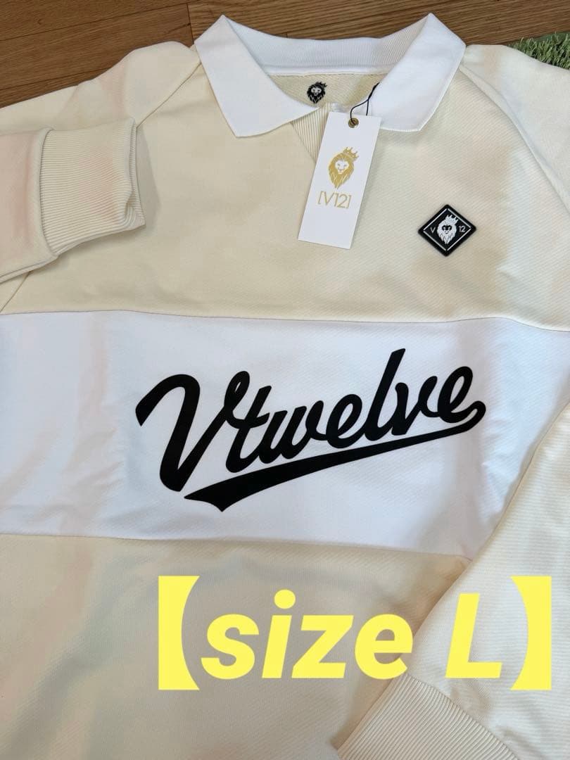 ¥26,400V12/L】襟付き長袖スウェット長袖カットソートレーナーポロシャツ