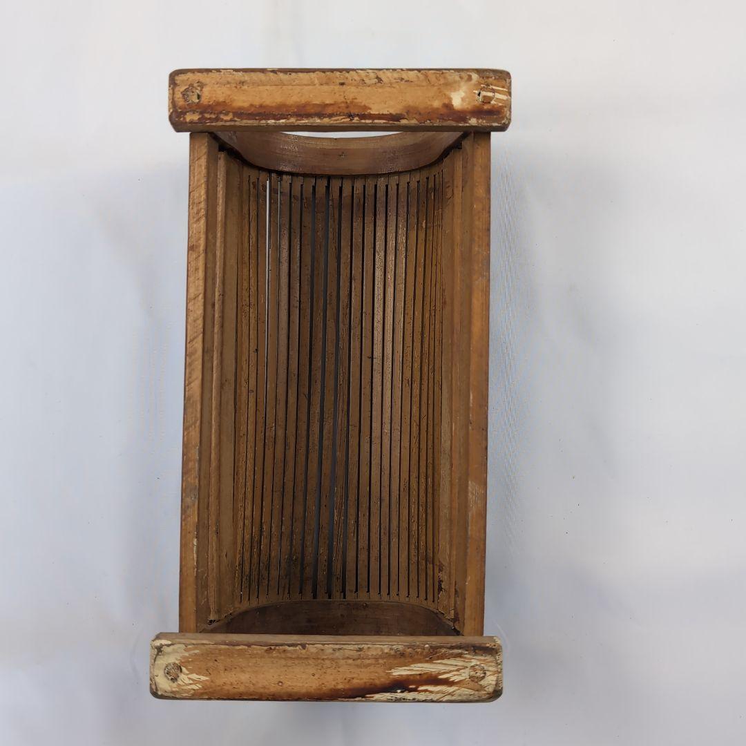 李朝竹製半円筒型枕茶色　竹製枕　枕 李朝工芸　李朝