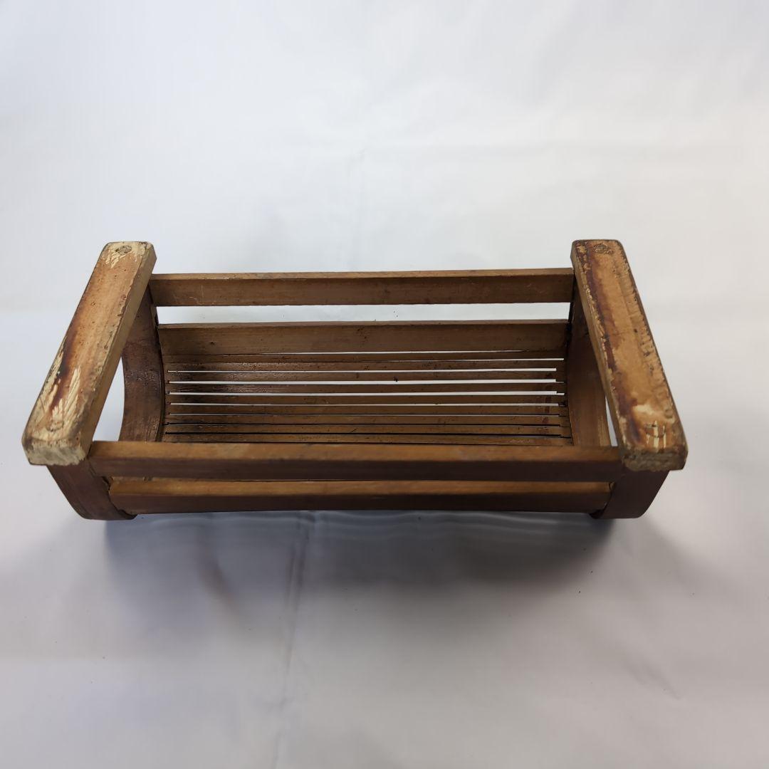 李朝竹製半円筒型枕茶色　竹製枕　枕 李朝工芸　李朝