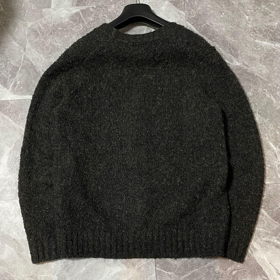 希少L 00s【OLD GAP】シャギーカーディガン 毛足長め/モヘア調 グレー