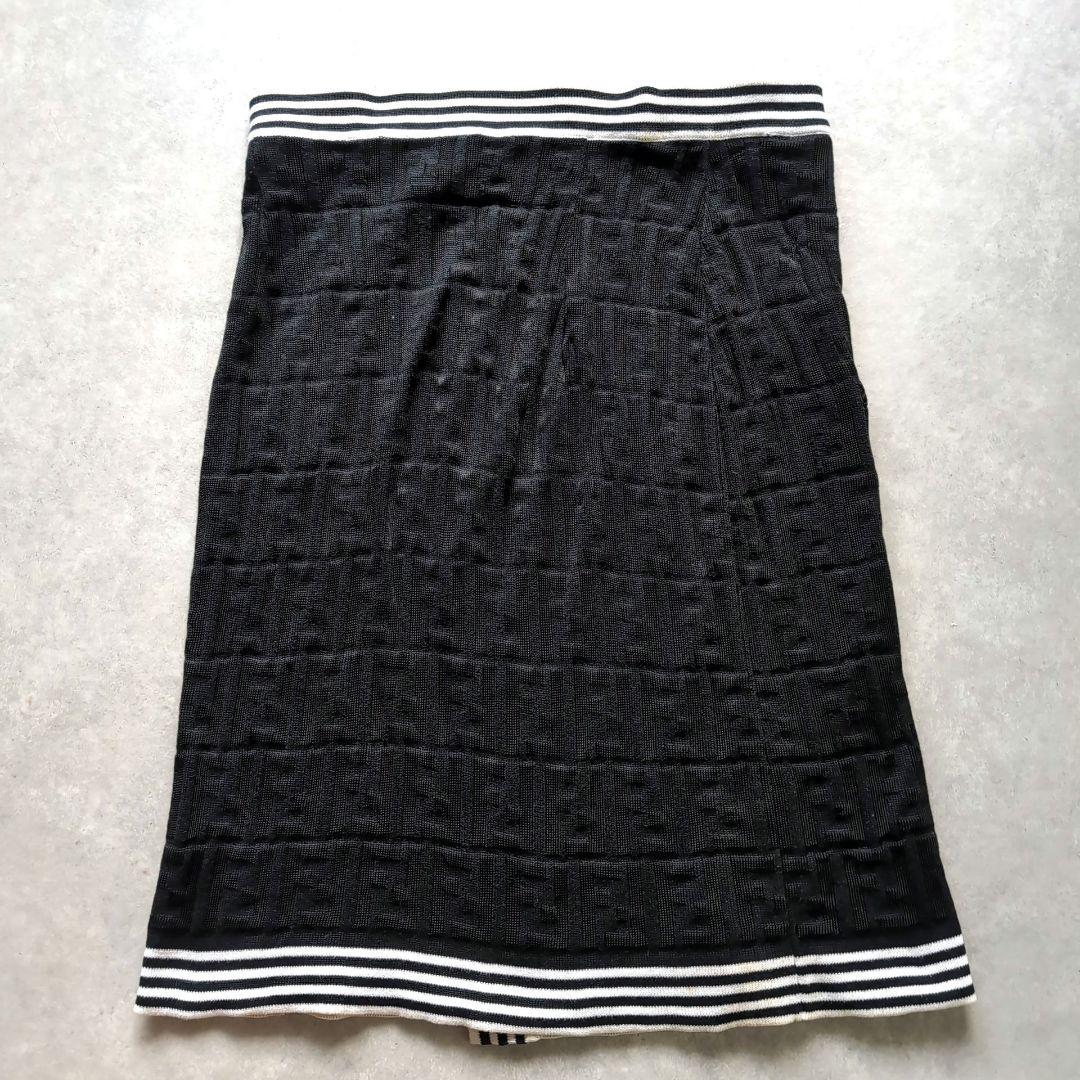 フェンディ ニットスカート ズッカ柄 総柄 スリット入り
