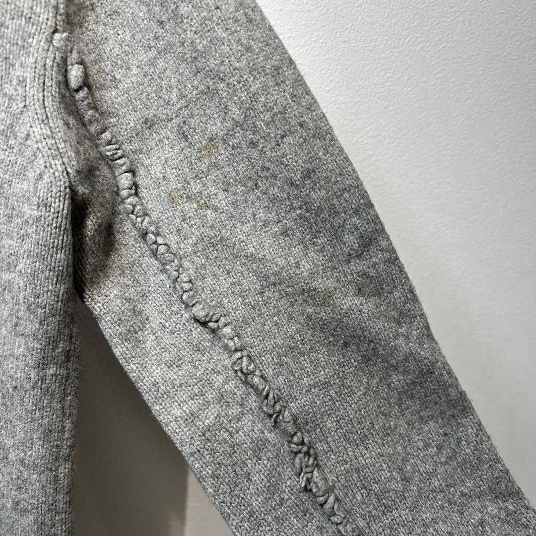 希少 ヨウジヤマモト プールオム 上質 ウール フリンジ ニット カーディガン