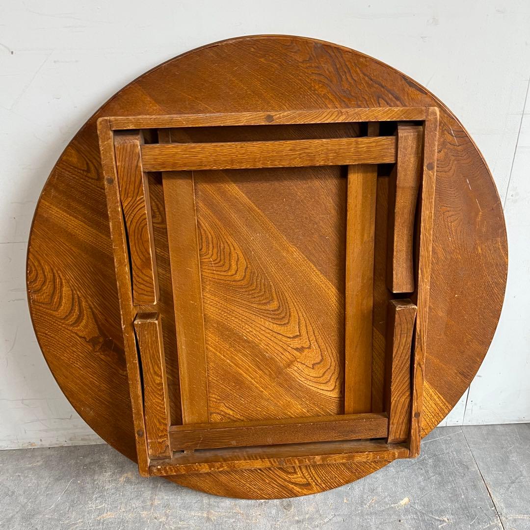 アンティーク 折り畳み ローテーブル ちゃぶ台 無垢材 昭和レトロ z597