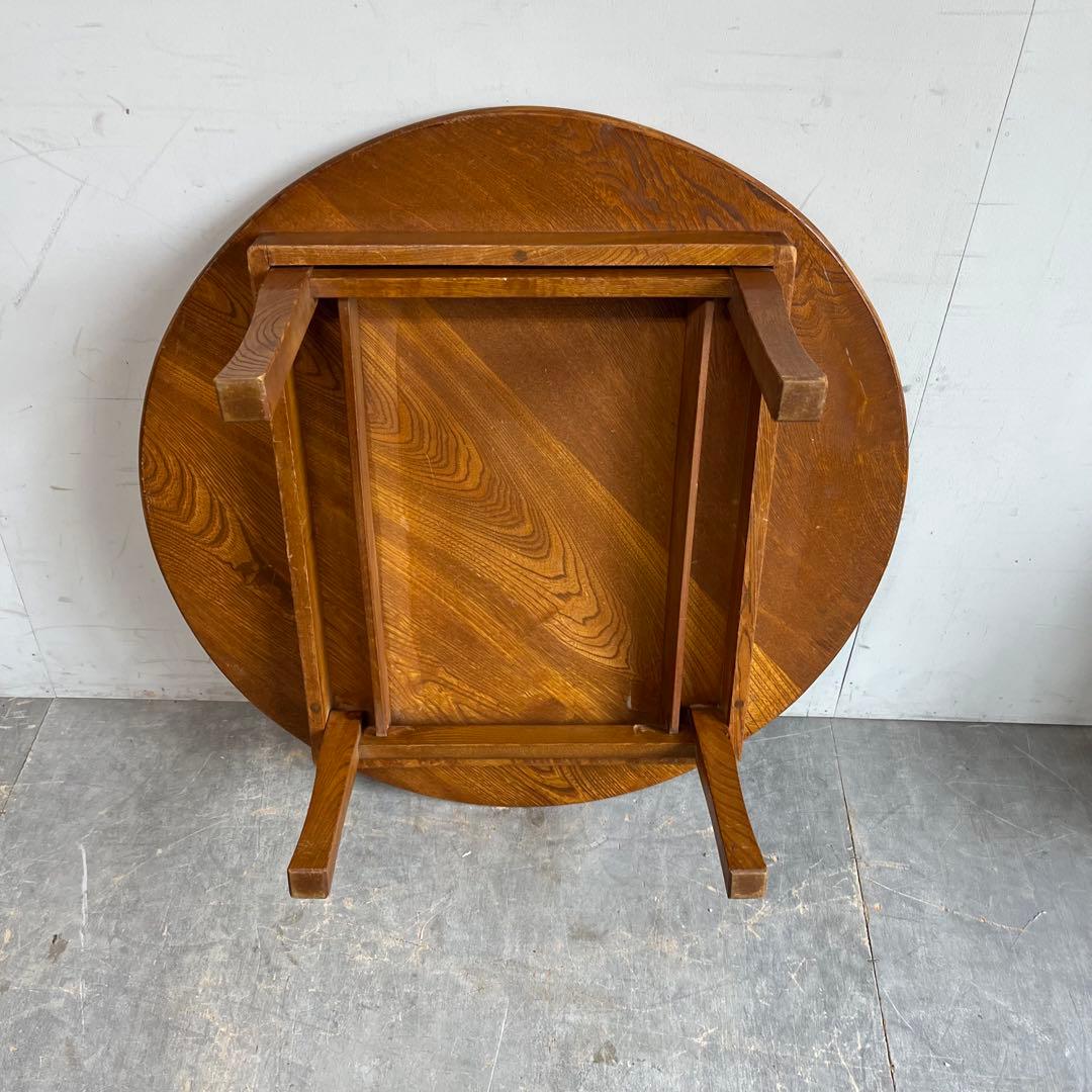 アンティーク 折り畳み ローテーブル ちゃぶ台 無垢材 昭和レトロ z597