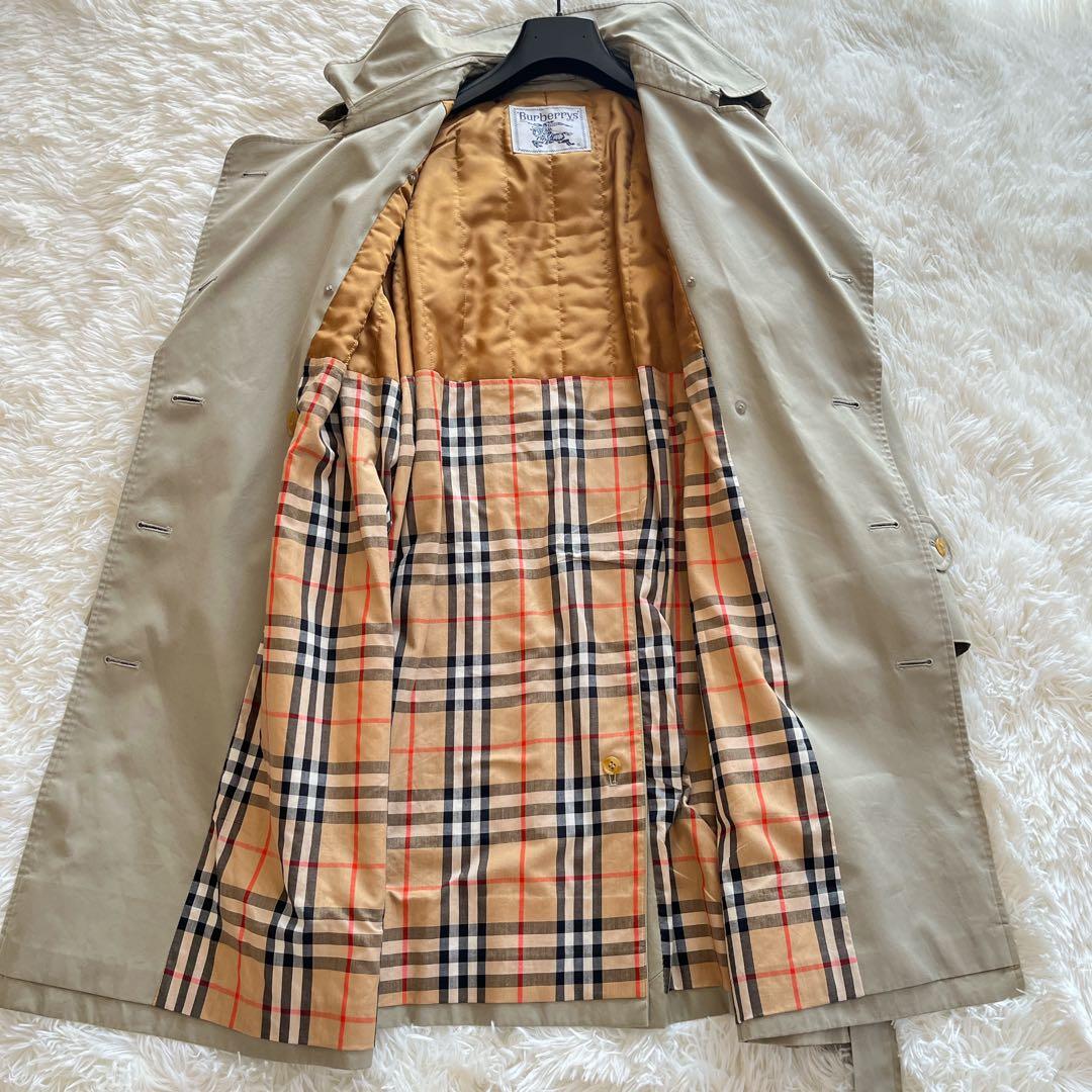 美品　バーバリー　トレンチコート　オリーブ　中綿　ノバチェック　ワッシャー加工