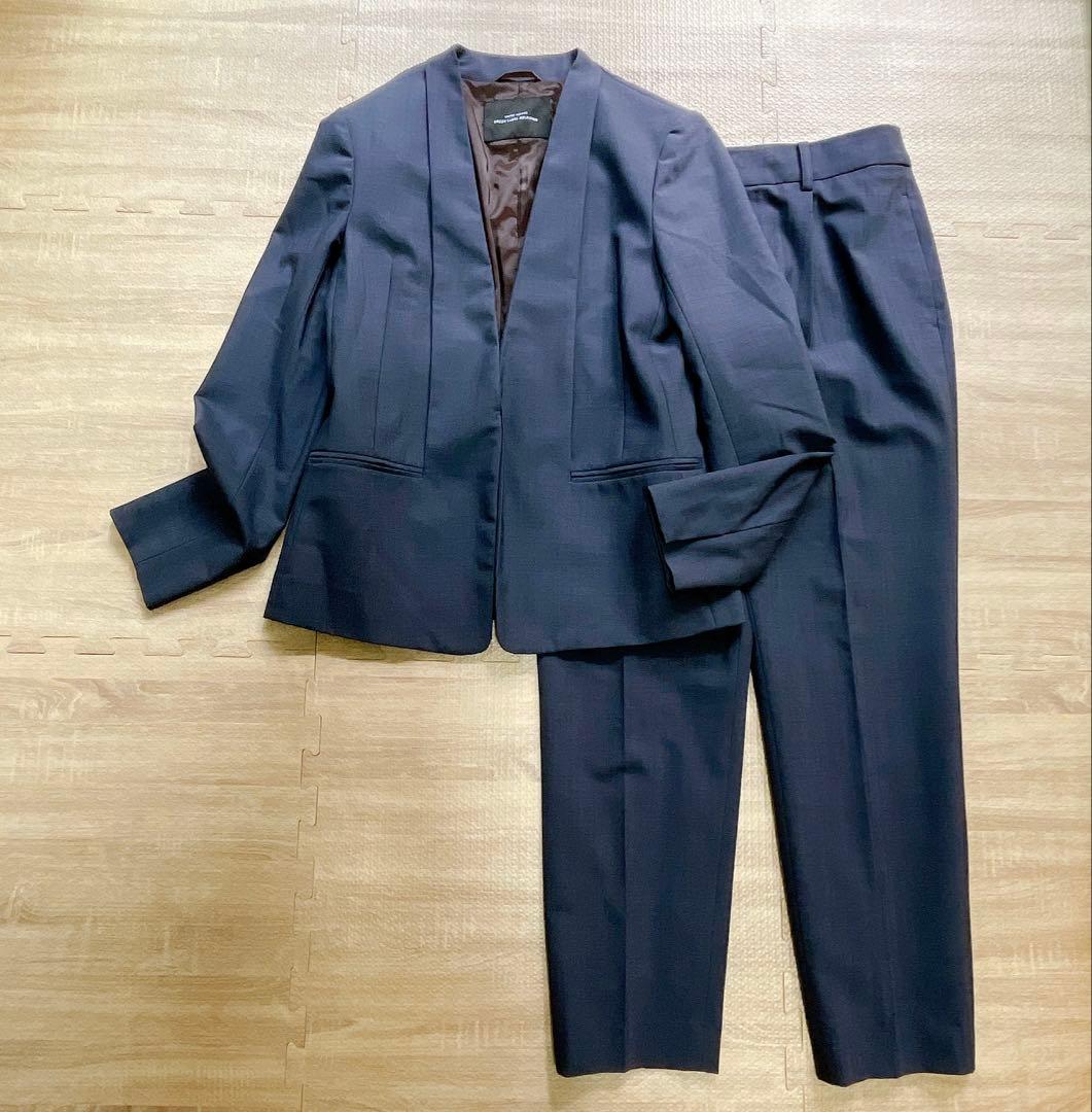 美品⚑グリーンレーベルリラクシング カチリラ パンツスーツ ネイビー 36 S