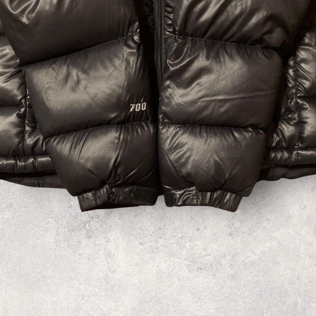 【ザ・ノースフェイス】ダウンジャケット　M 黒　刺繍ロゴ　700 美品　h