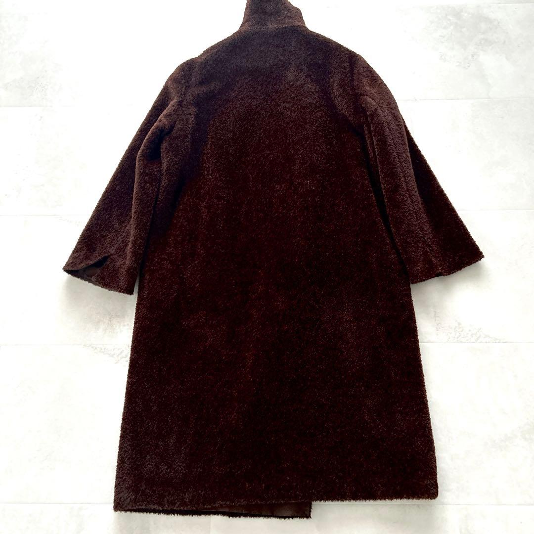 希少✨白タグ　マックスマーラ　アルパカボアリバーシブルコート女優襟最高級40 L