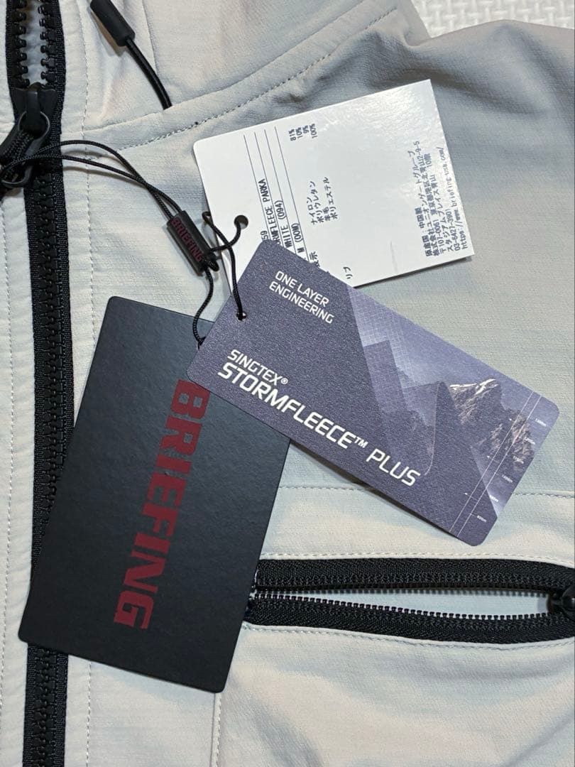 BRIEFING GOLF ストームフリースパーカー（OFF WHITE／M）