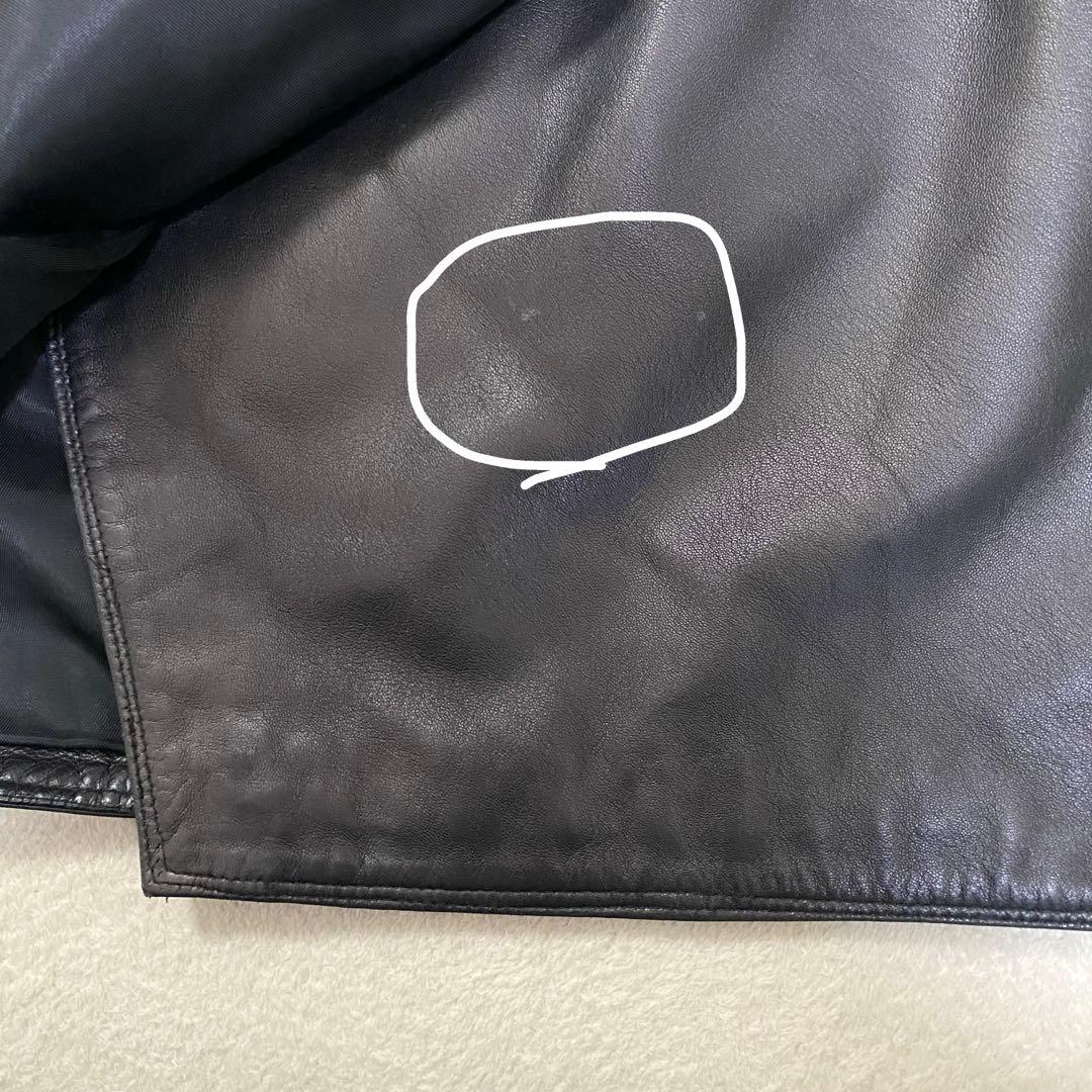 高級◆Gianni Versace レザースカート 巻きスカート風イタリヤ製 黒