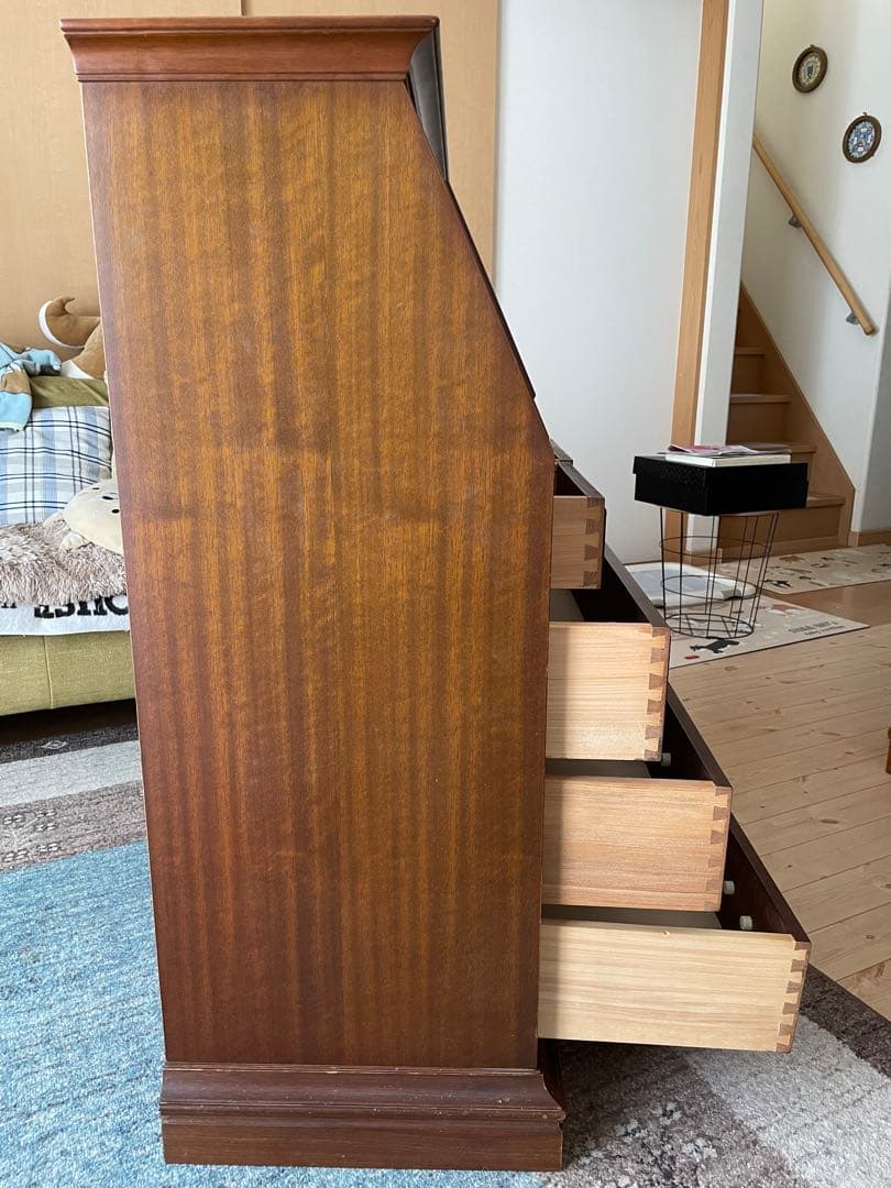 マルニ木工　天然木　机　ライティングビューロー　レトロ　アンティーク