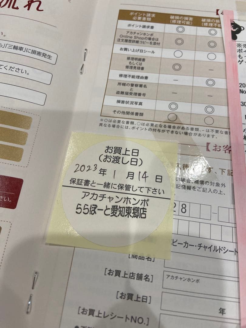 アカチャンホンポ補償付き　Aprica ラクーナビッテクッション