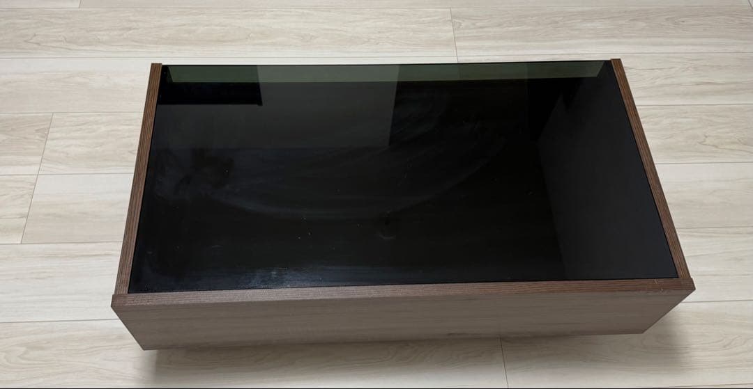 ダークブラウン 木製 センターテーブル 引き出し付き