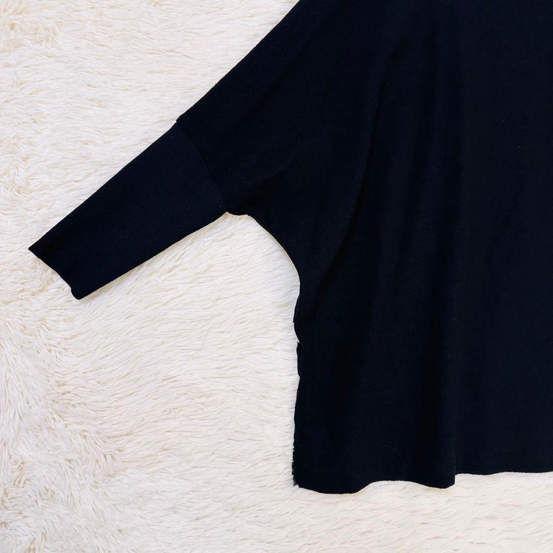 近年 完売✨ビアズリー 後ろドットニット ドルマン コクーン オーバーサイズ 黒