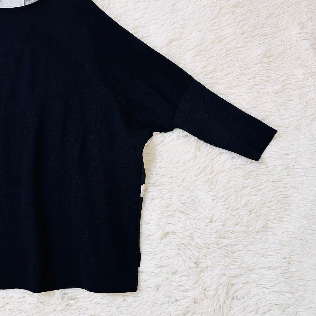 近年 完売✨ビアズリー 後ろドットニット ドルマン コクーン オーバーサイズ 黒