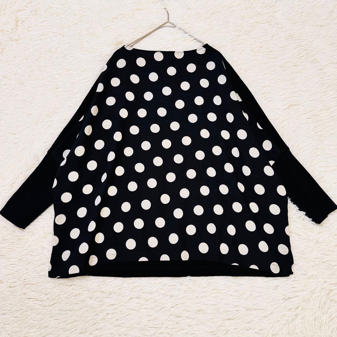 近年 完売✨ビアズリー 後ろドットニット ドルマン コクーン オーバーサイズ 黒