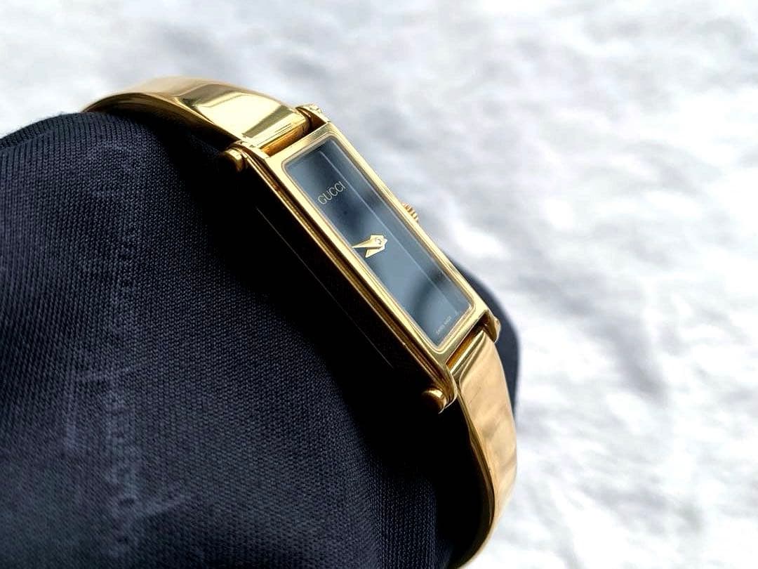 グッチ GUCCI 1500L レディース 腕時計 ゴールド×ブラック 箱付き