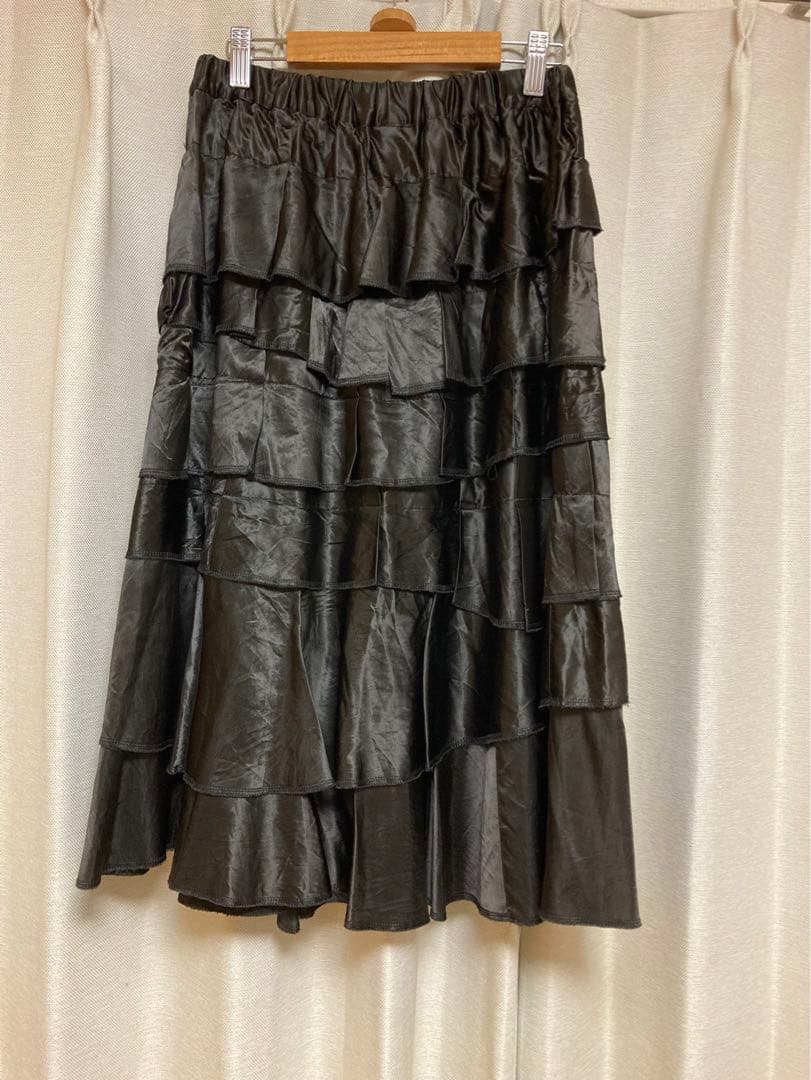 COMME des GARÇONS フリルロングスカート ブラック