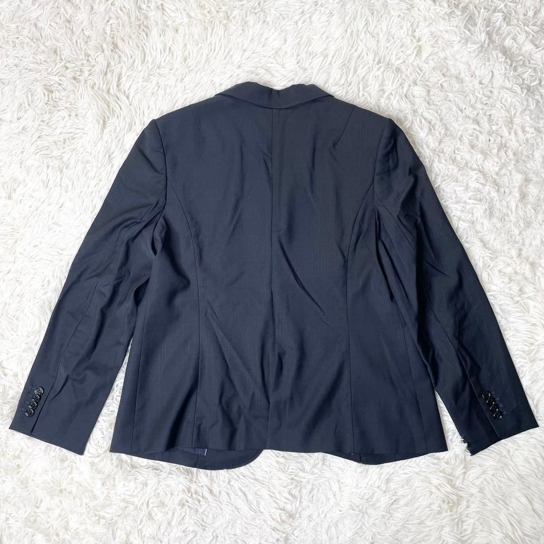 【美品】BURBERRY LONDON パンツスーツ 紺ストライプ 46