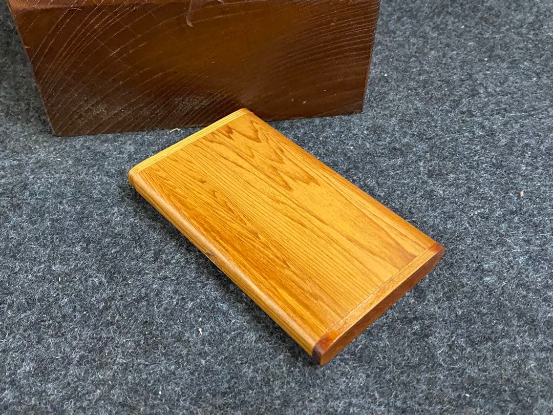 天然木　欅　衝立パーテーション(屋久杉　高級名刺入れ付き)