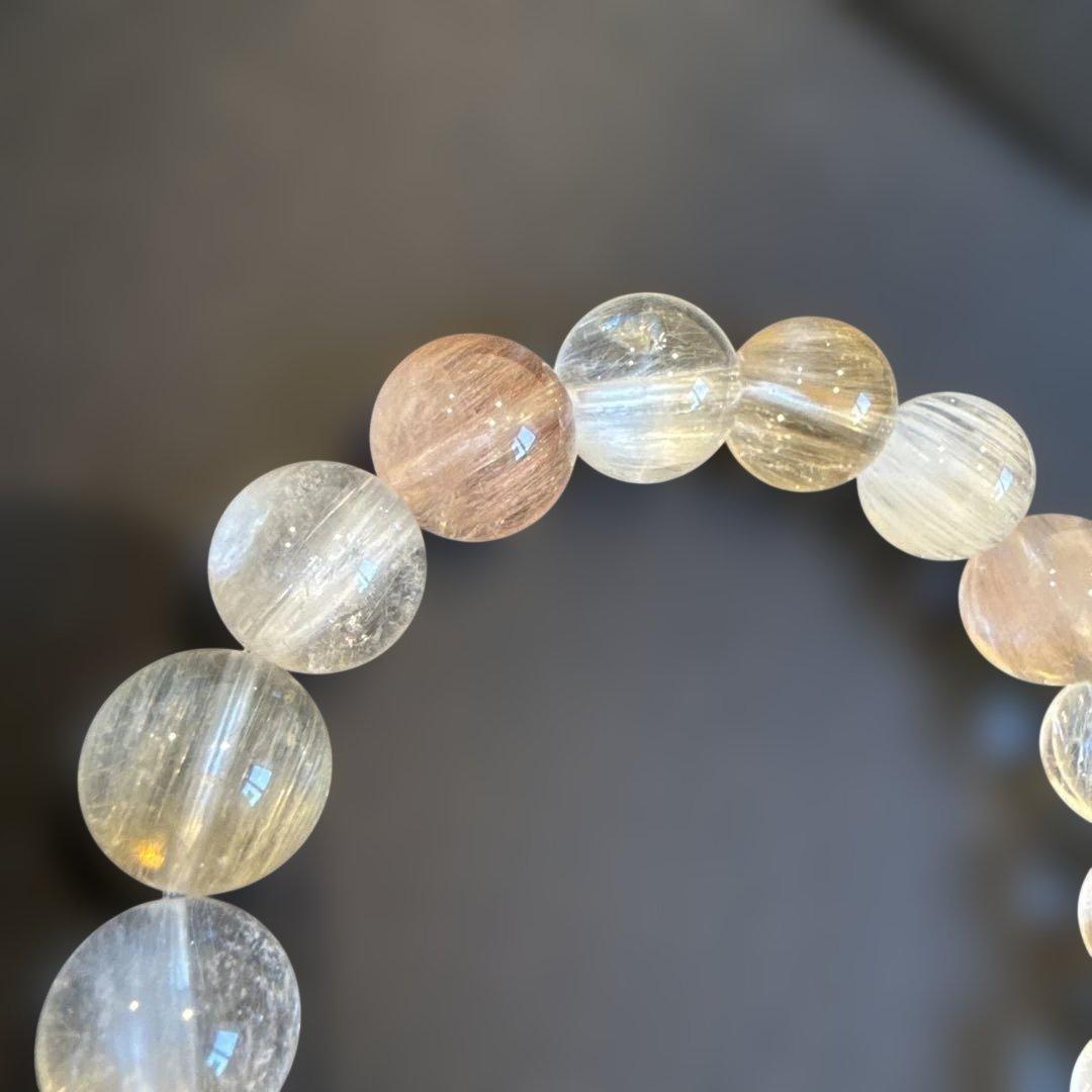 カラフルラビットヘア(高品質)天然石ブレスレット