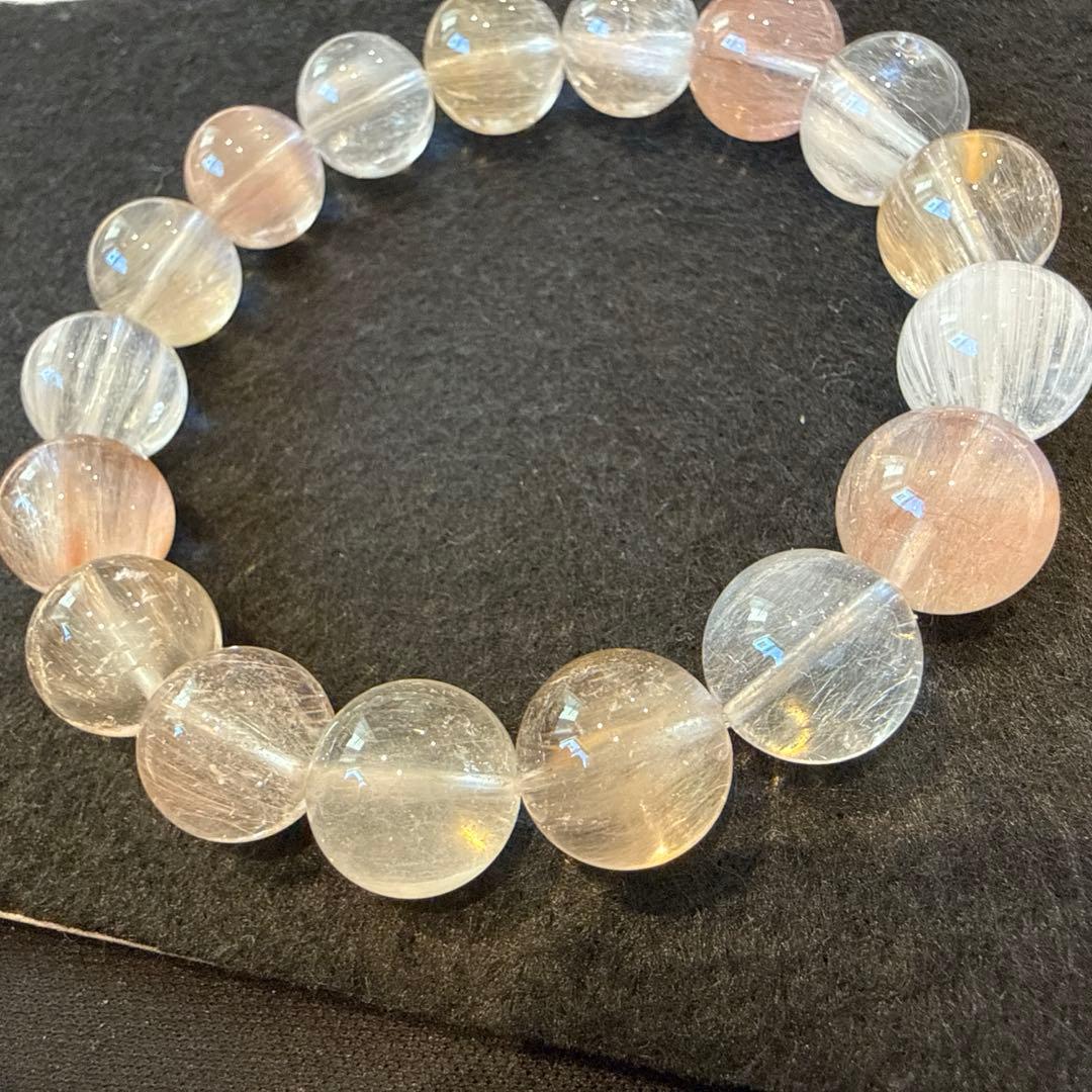 カラフルラビットヘア(高品質)天然石ブレスレット