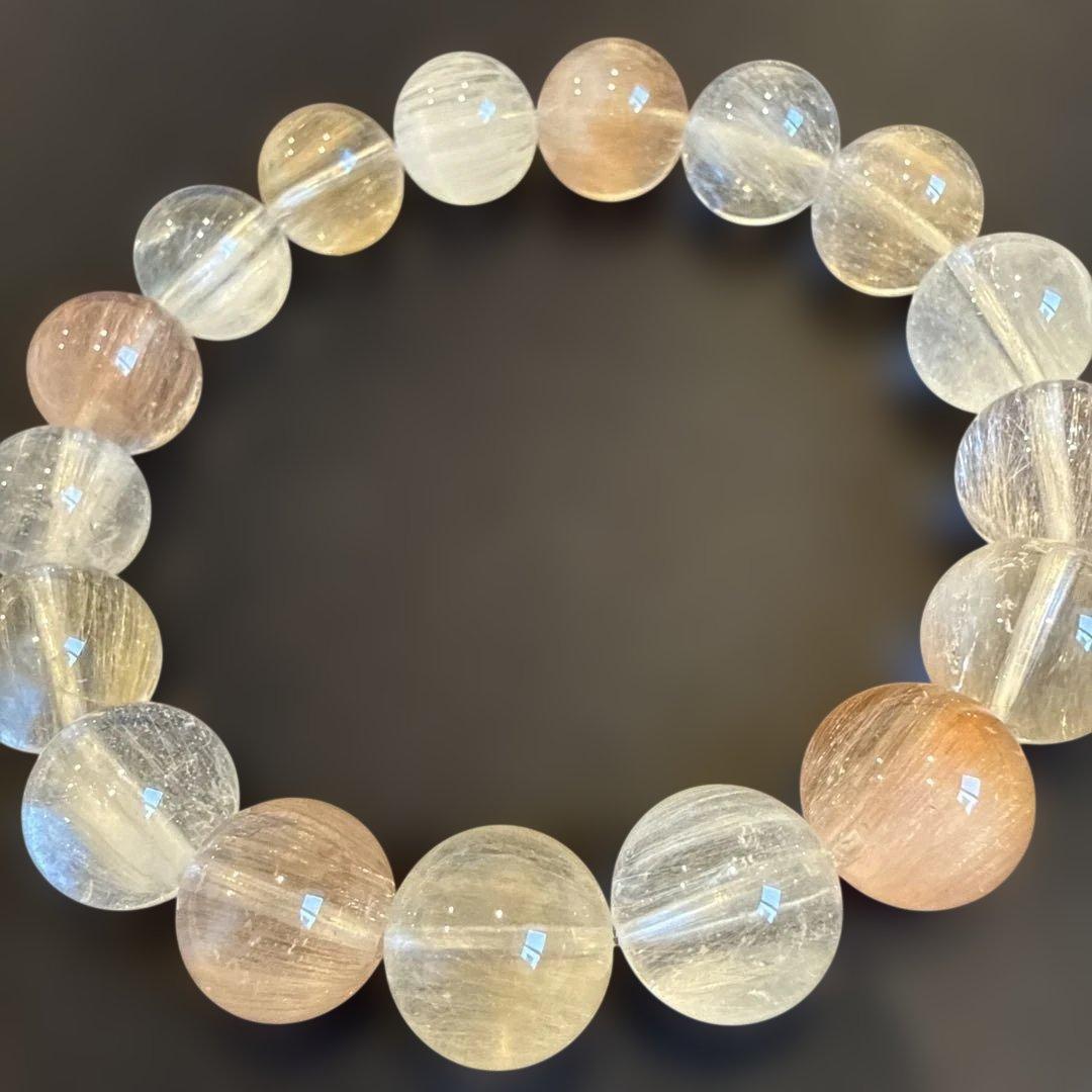 カラフルラビットヘア(高品質)天然石ブレスレット