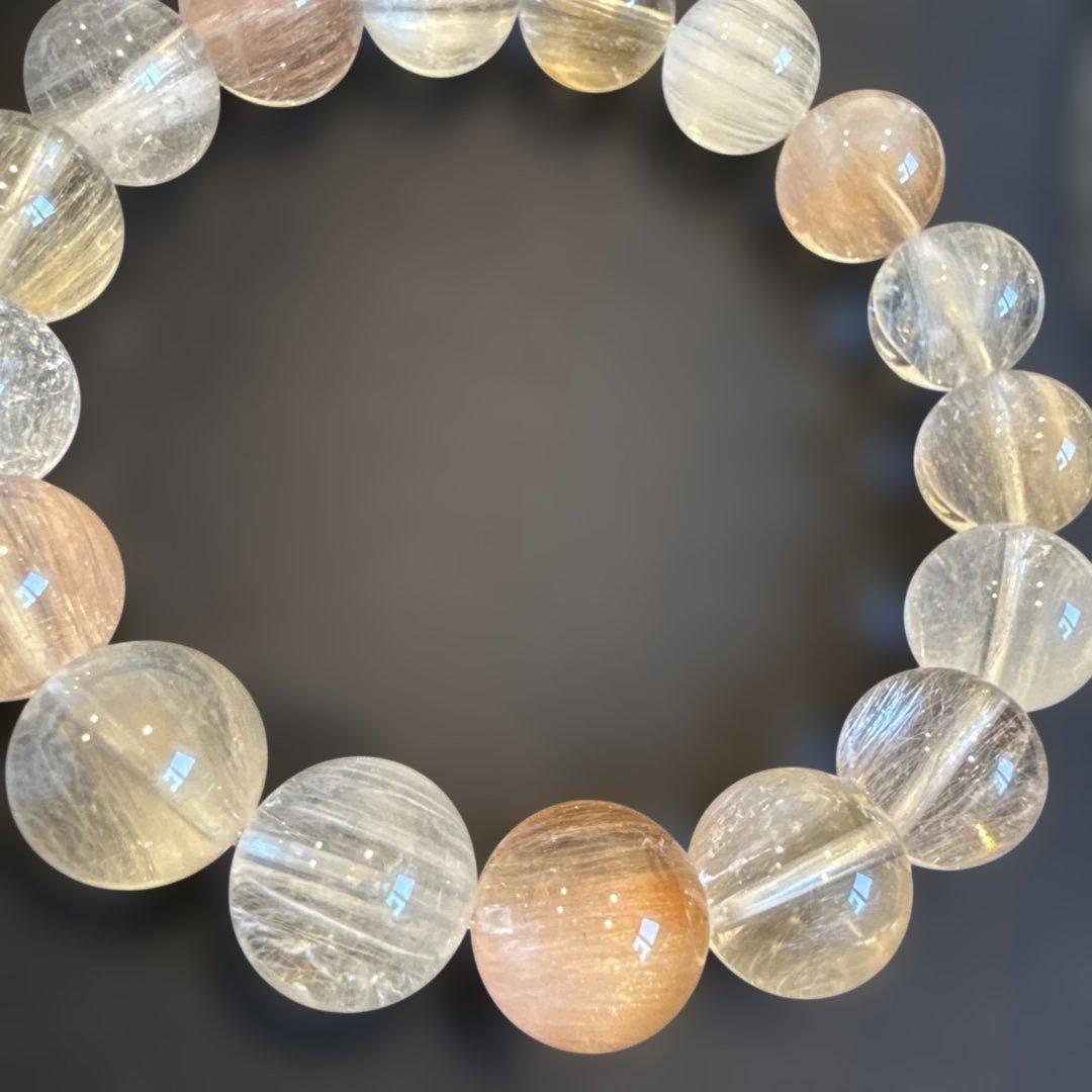 カラフルラビットヘア(高品質)天然石ブレスレット