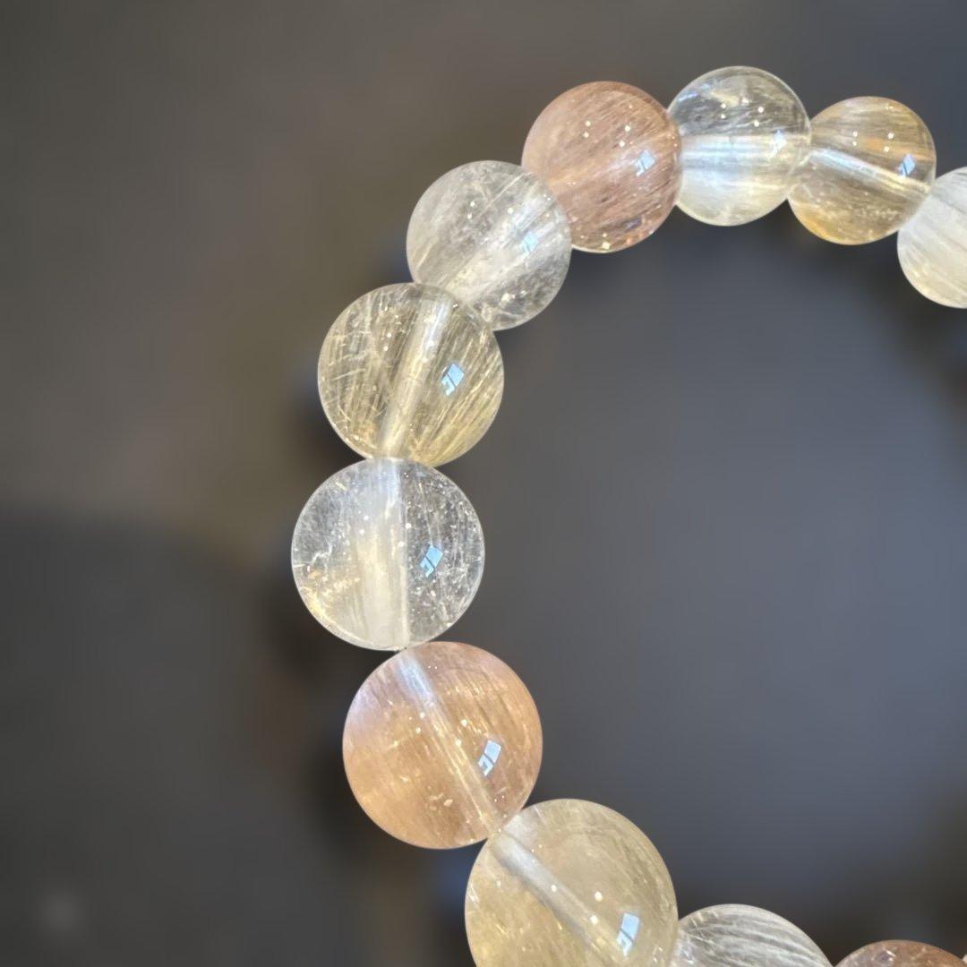 カラフルラビットヘア(高品質)天然石ブレスレット