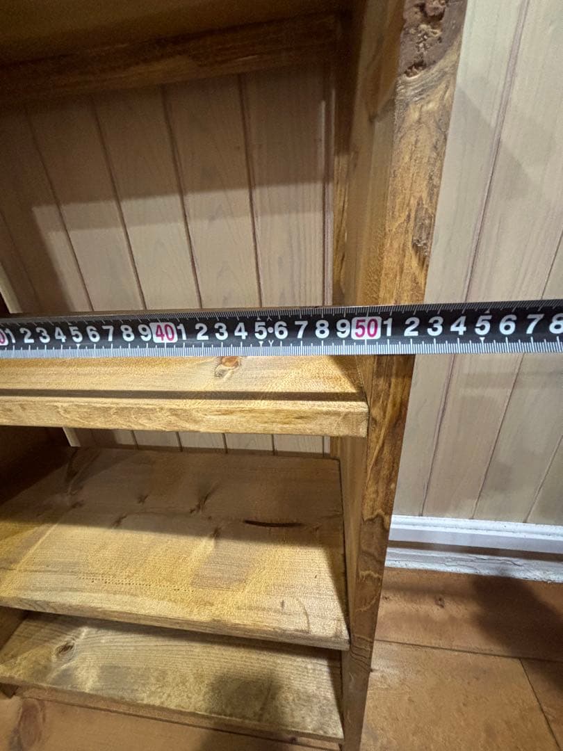 カントリー家具　ハンドメイド　オイル仕上げ3段棚