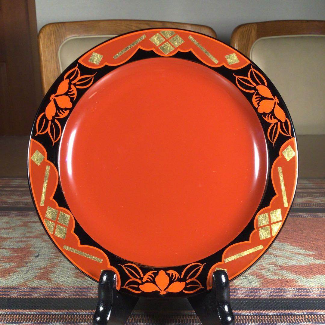 『フォロうー特価』　秀衡塗　翁知屋　(おおちや)　『翁皿』　大きめ　中皿　5枚