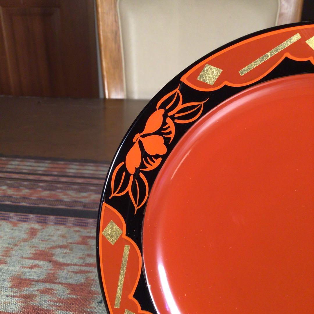 『フォロうー特価』　秀衡塗　翁知屋　(おおちや)　『翁皿』　大きめ　中皿　5枚