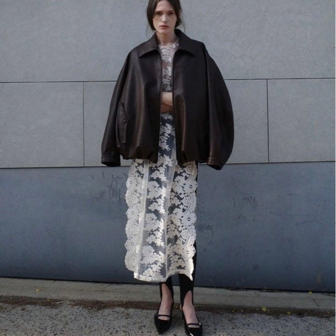 【CLANE】FAKE LEATHER BALLOON JACKET サイズ1