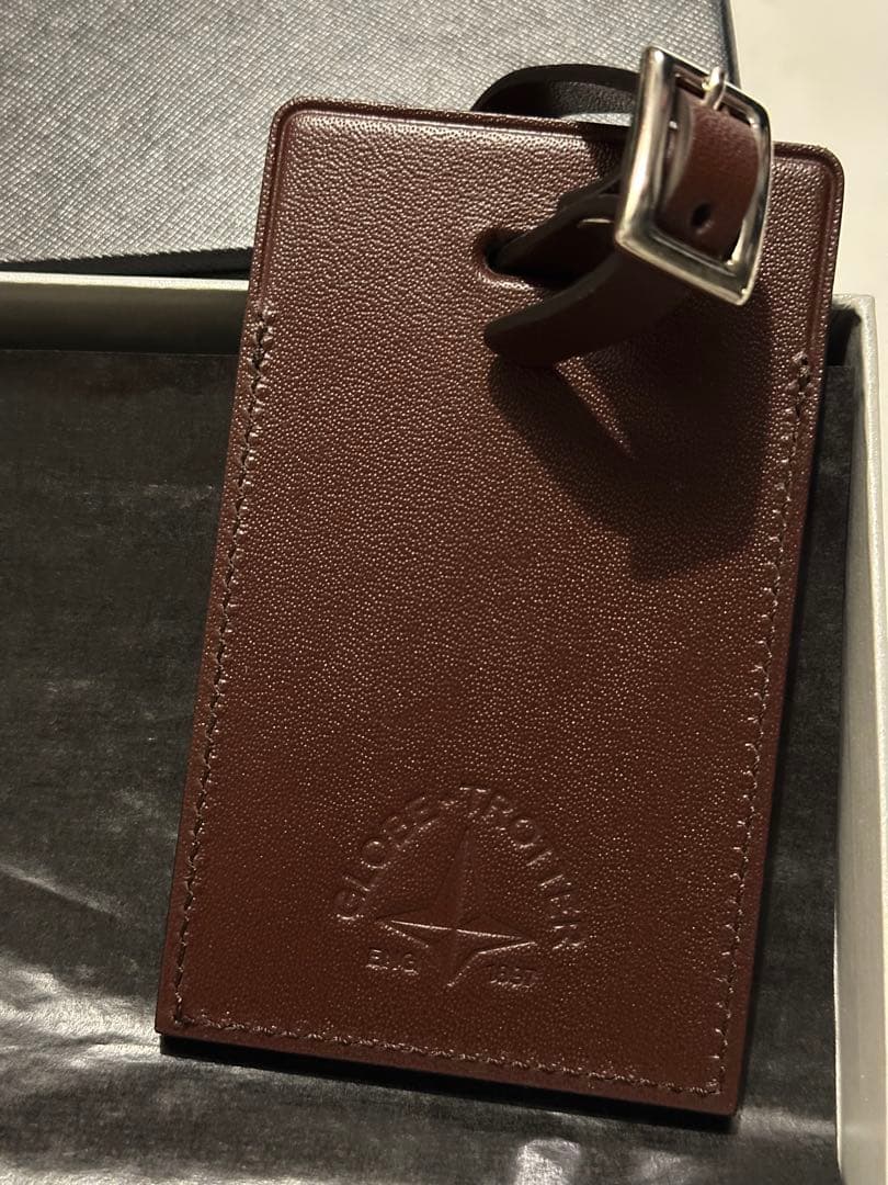 GLOBAL TROTTER レザー ラゲッジタグ ブラウン　グローブトロッター