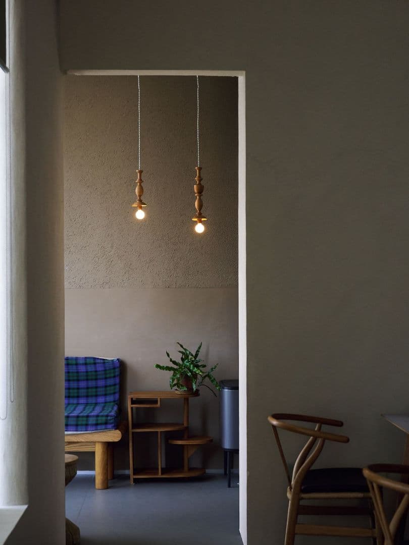 ★美品★オルネドフォイユ 木製ペンダントライト 1個（白コード）