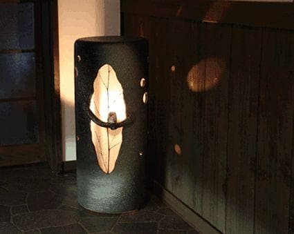 【未使用品】壱彦 信楽焼 風鈴 照明 風の水琴洞夢 ふくろう ak-0064