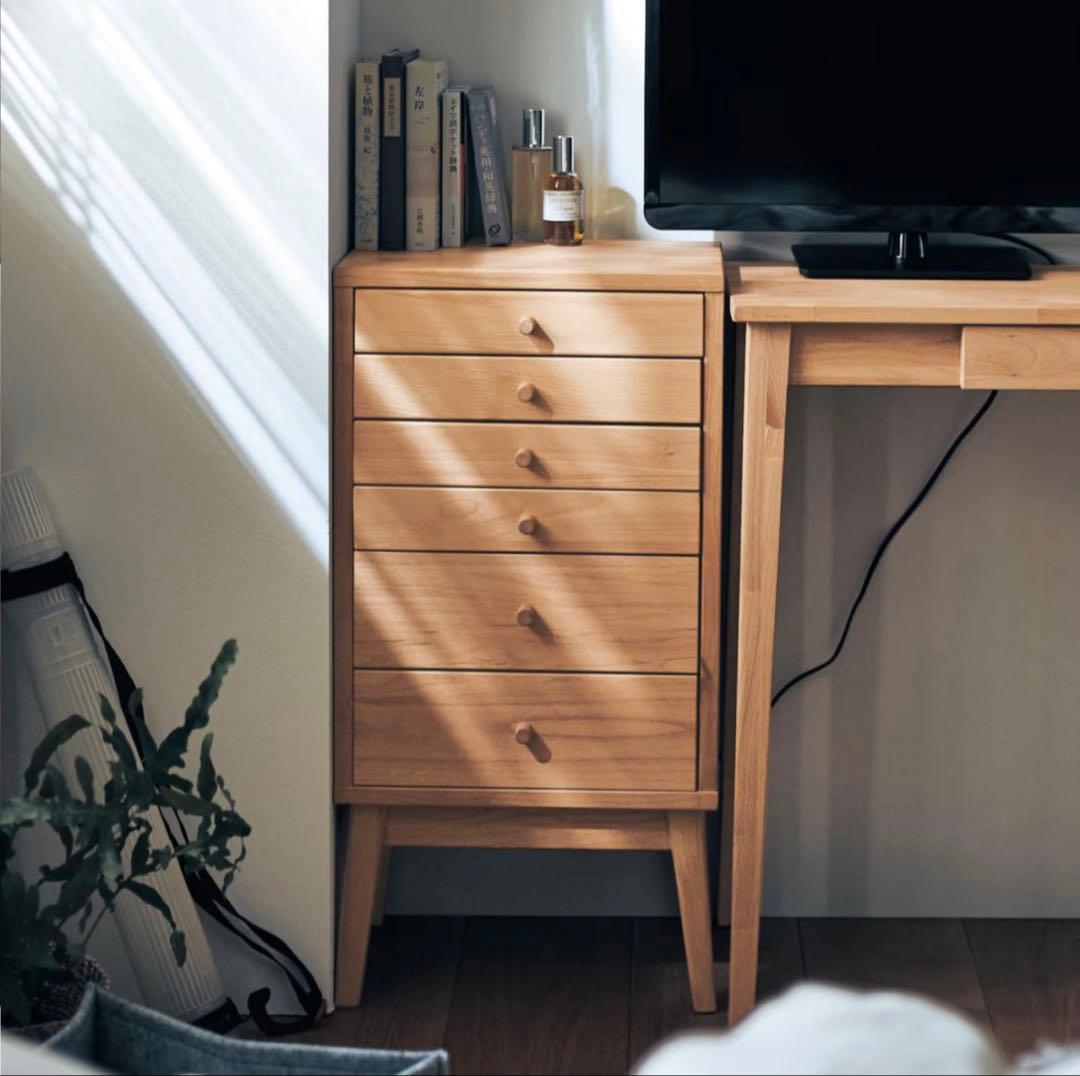 【新品同様_美品】ベルメゾン 天然木 自然素材チェスト