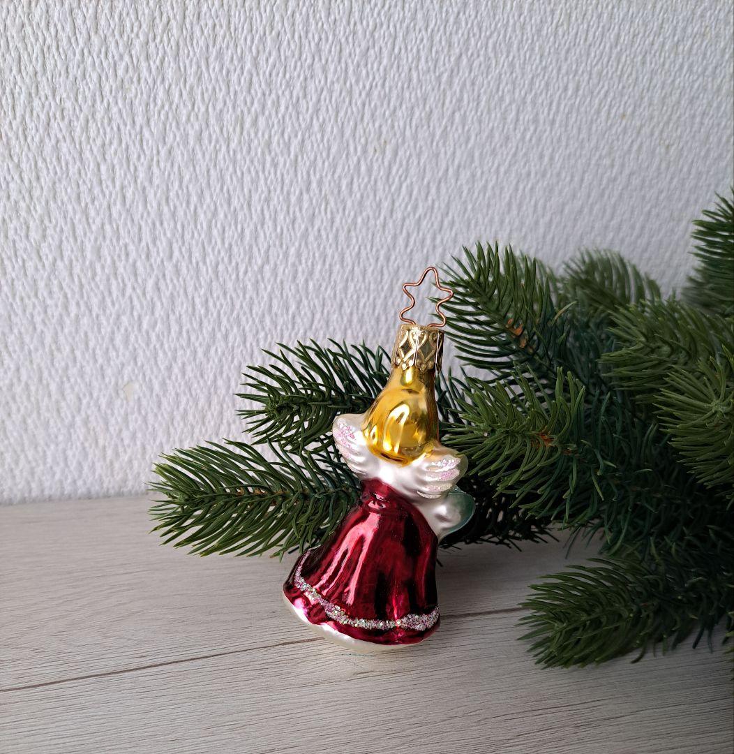 Inge glas　インゲグラス　プレゼントを持つ天使　ガラスオーナメント