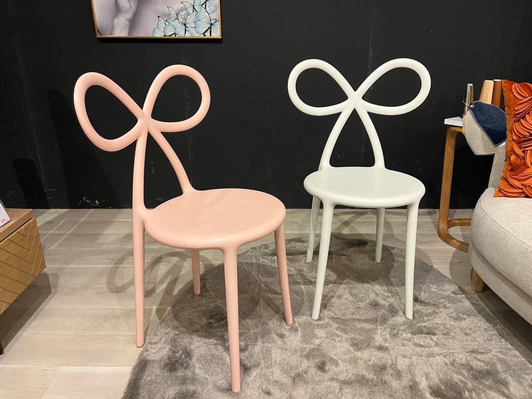 Qeeboo/NIKA ZUPANC リボン チェア[2脚set]　WH・PK色