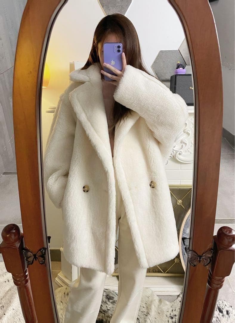 新型最新作❗️新品未使用 ベアショート丈 テディコート ホワイト